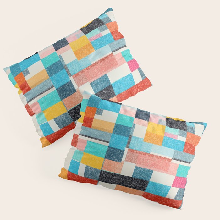 Colorful Retro Elements Pillow Sham Gallery Image 1