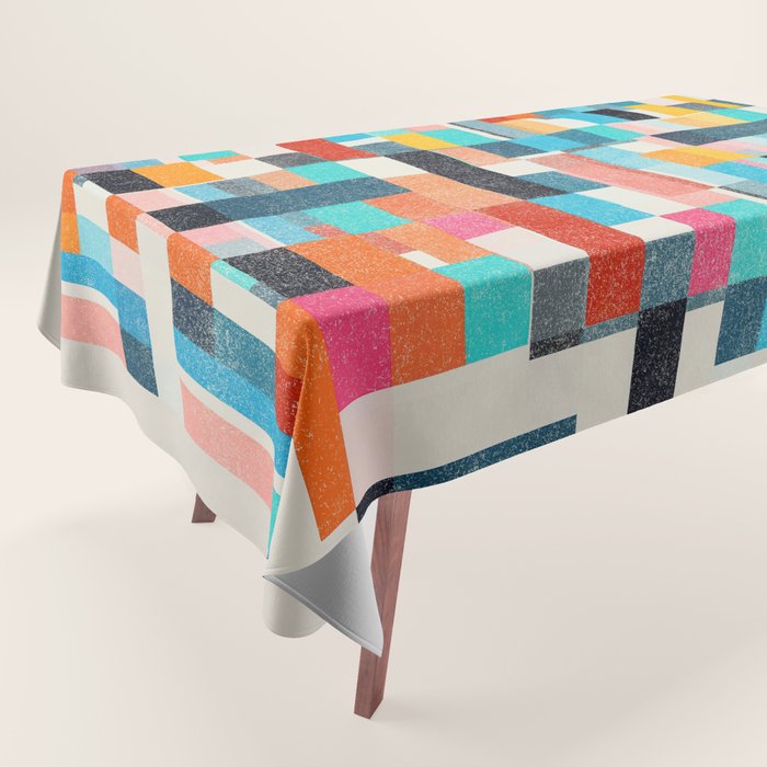 Colorful Retro Elements Tablecloth Gallery Image 1