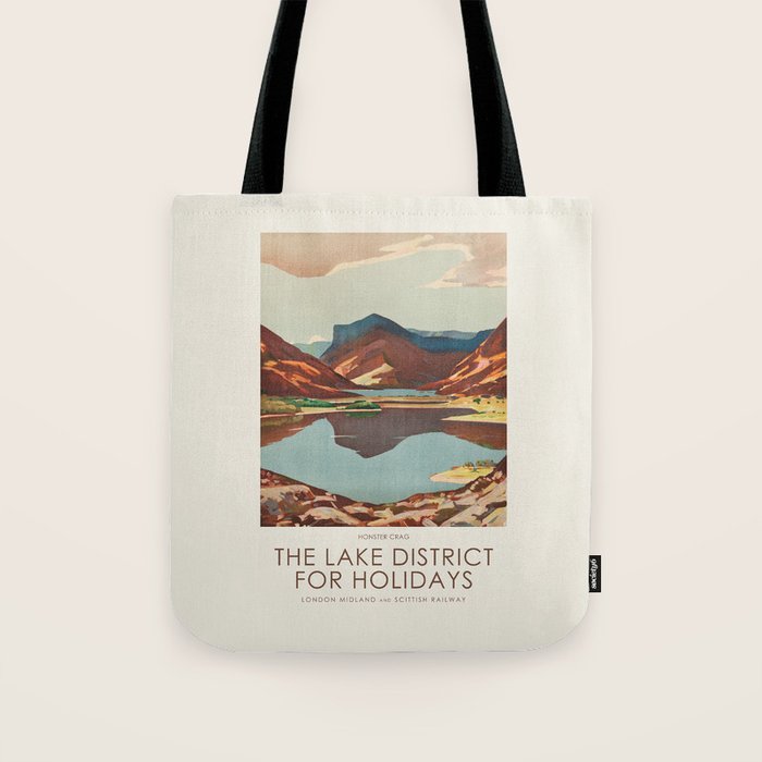 English vintage travel poster - The Lake District for holidays, 1930s Tote Bag Gallery Image 1