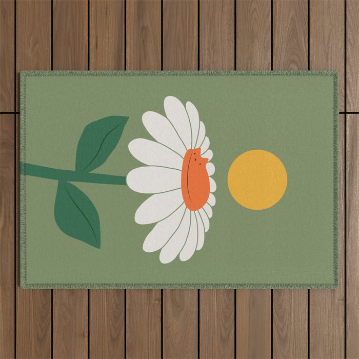 Cat and Plant 63 Blossom Day Outdoor Rug Gallery Image 1