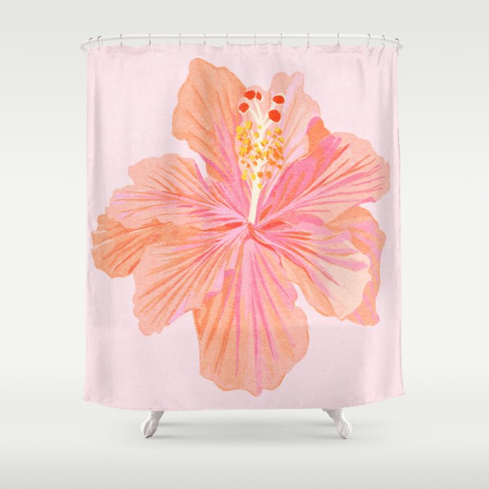 Hibiscus Flower Shower Curtain Gallery Image 1