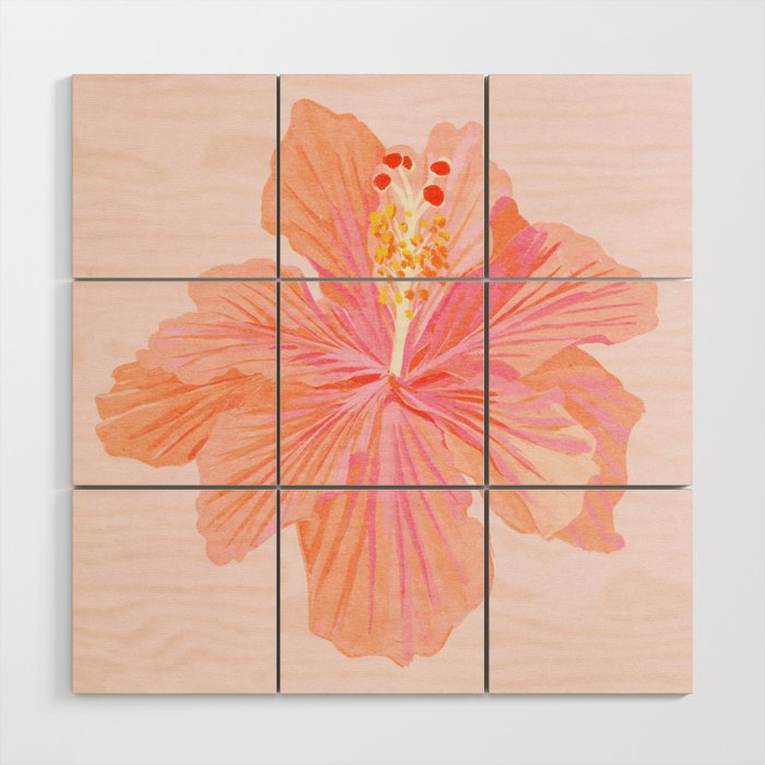 Hibiscus Flower Wood Wall Art Gallery Image 1