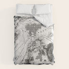Vintage Map of The Gettysburg Battlefield (1863)BW Duvet Cover Gallery Image 6