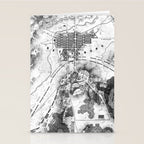 Vintage Map of The Gettysburg Battlefield (1863)BW Stationery Card Gallery Image 2