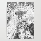 Vintage Map of The Gettysburg Battlefield (1863)BW Poster Gallery Image 4