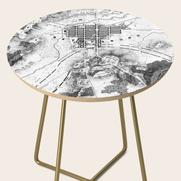 Vintage Map of The Gettysburg Battlefield (1863)BW Side Table Gallery Image 2