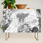 Vintage Map of The Gettysburg Battlefield (1863)BW Credenza Gallery Image 1