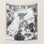Vintage Map of The Gettysburg Battlefield (1863)BW Wall Tapestry Gallery Image 4