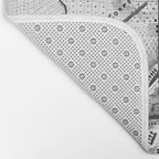 Vintage Map of The Gettysburg Battlefield (1863)BW Bath Mat Gallery Image 2