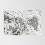 Vintage Map of The Gettysburg Battlefield (1863)BW Rug Gallery Image 2