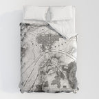Vintage Map of The Gettysburg Battlefield (1863)BW Comforter Gallery Image 6