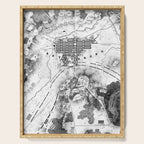 Vintage Map of The Gettysburg Battlefield (1863)BW Serving Tray Gallery Image 1