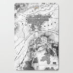 Vintage Map of The Gettysburg Battlefield (1863)BW Cutting Board Gallery Image 1