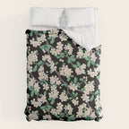 Apple Blossom Pattern on Black Duvet Cover Gallery Image 6