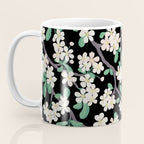 Apple Blossom Pattern on Black Coffee Mug Gallery Image 3