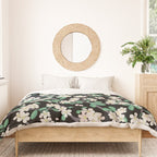 Apple Blossom Pattern on Black Duvet Cover Gallery Image 3