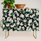 Apple Blossom Pattern on Black Credenza Gallery Image 1