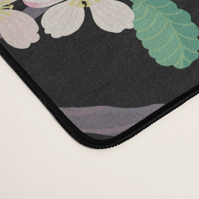 Apple Blossom Pattern on Black Desk Mat Gallery Image 4