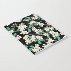 Apple Blossom Pattern on Black Notebook Gallery Image 2