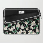 Apple Blossom Pattern on Black Laptop Sleeve Gallery Image 2