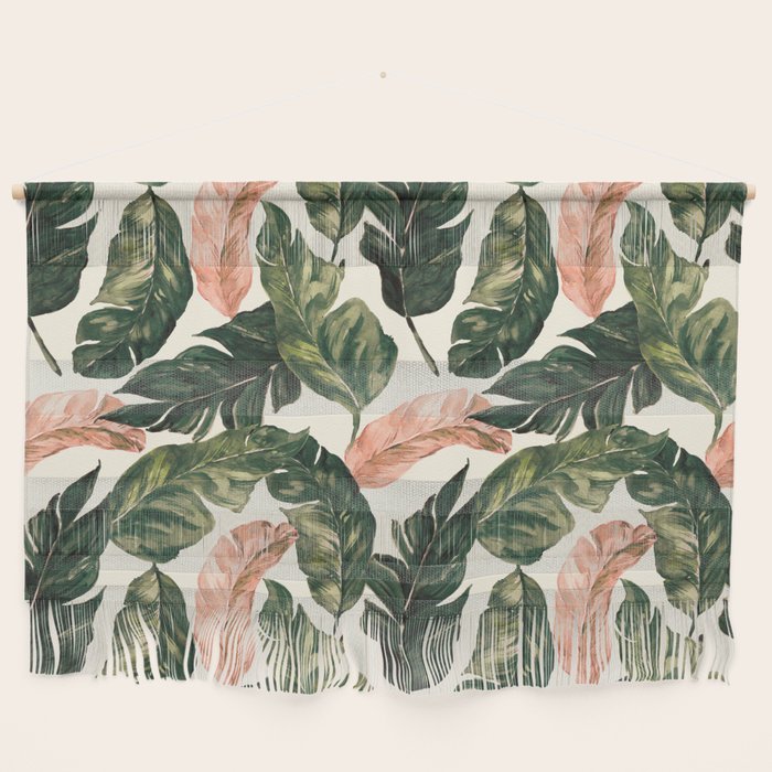 Leaf green and pink Wall Hanging Gallery Image 1
