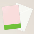 Lime Green and Pale Pink Fresh Minimalist Color Block Stationery Card Gallery Image 2