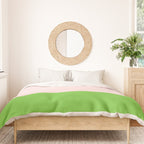 Lime Green and Pale Pink Fresh Minimalist Color Block Duvet Cover Gallery Image 3