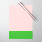Lime Green and Pale Pink Fresh Minimalist Color Block Wrapping Paper Gallery Image 1