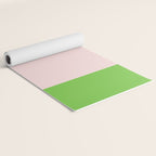 Lime Green and Pale Pink Fresh Minimalist Color Block Yoga Mat Gallery Image 2