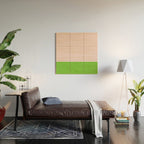 Lime Green and Pale Pink Fresh Minimalist Color Block Wood Wall Art Gallery Image 2