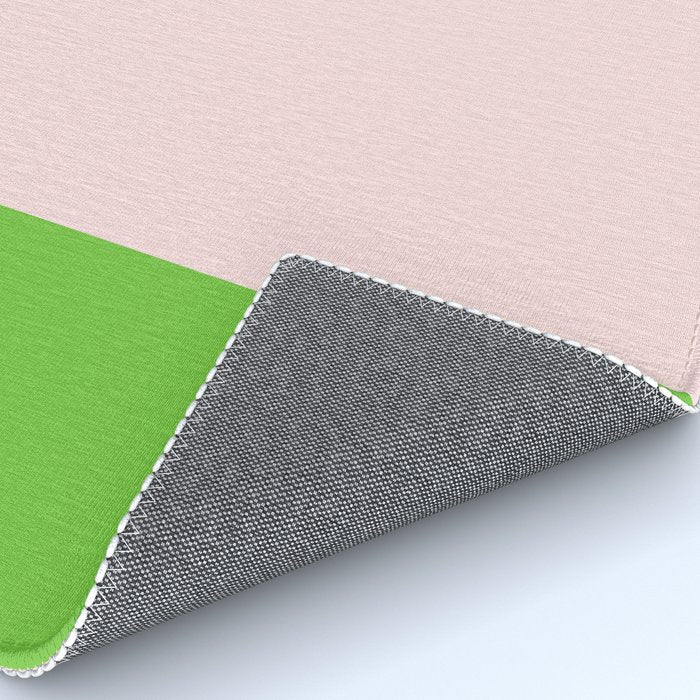 Lime Green and Pale Pink Fresh Minimalist Color Block Rug Gallery Image 4