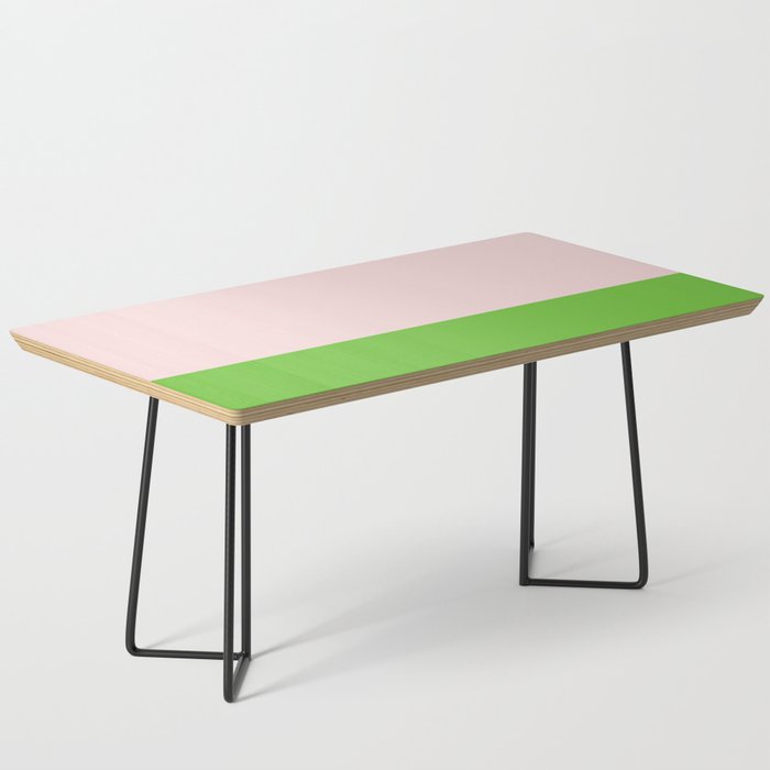 Lime Green and Pale Pink Fresh Minimalist Color Block Coffee Table Gallery Image 1
