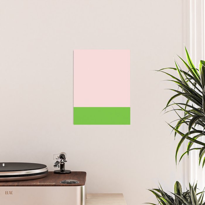 Lime Green and Pale Pink Fresh Minimalist Color Block Poster Gallery Image 2