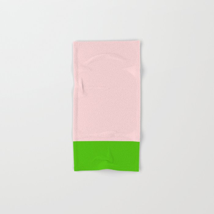 Lime Green and Pale Pink Fresh Minimalist Color Block Bath Towel Gallery Image 1