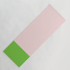 Lime Green and Pale Pink Fresh Minimalist Color Block Yoga Mat Gallery Image 1