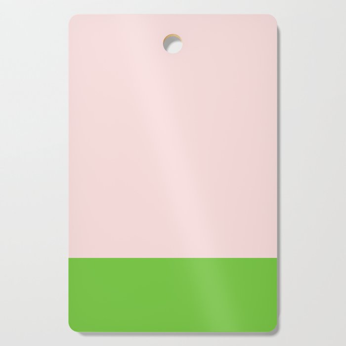 Lime Green and Pale Pink Fresh Minimalist Color Block Cutting Board Gallery Image 1