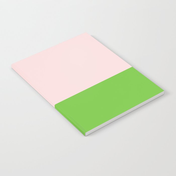 Lime Green and Pale Pink Fresh Minimalist Color Block Notebook Gallery Image 2