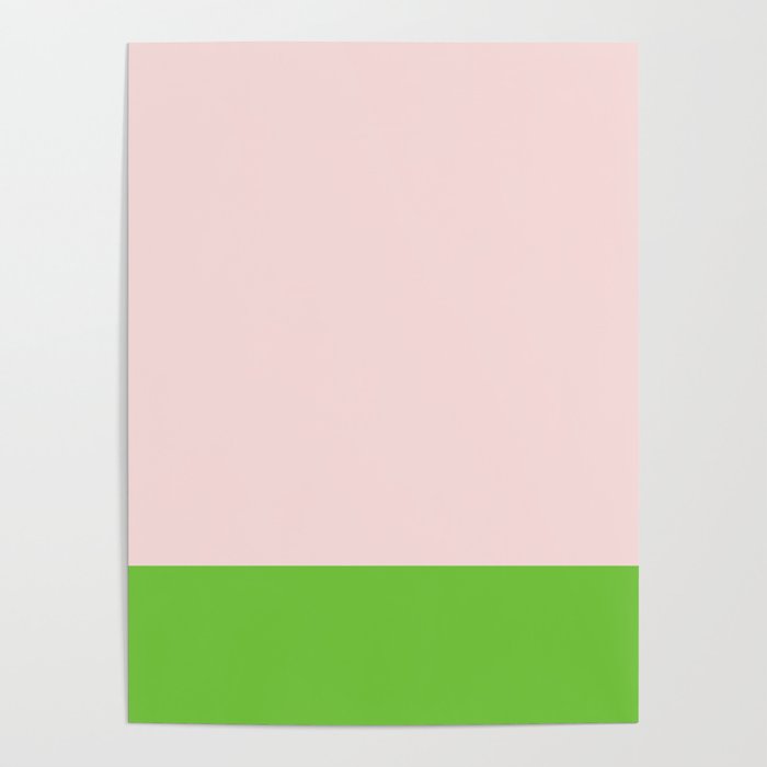 Lime Green and Pale Pink Fresh Minimalist Color Block Poster Gallery Image 4