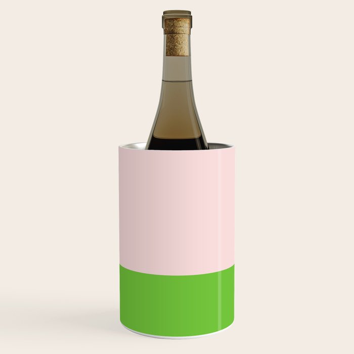 Lime Green and Pale Pink Fresh Minimalist Color Block Wine Chiller Gallery Image 2