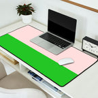 Lime Green and Pale Pink Fresh Minimalist Color Block Desk Mat Gallery Image 2