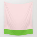 Lime Green and Pale Pink Fresh Minimalist Color Block Wall Tapestry Gallery Image 4