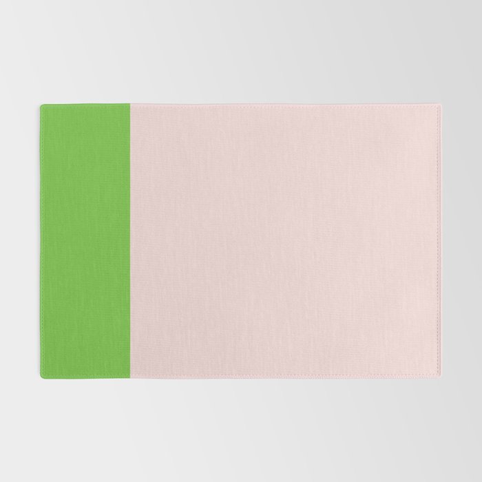 Lime Green and Pale Pink Fresh Minimalist Color Block Rug Gallery Image 2