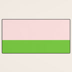 Lime Green and Pale Pink Fresh Minimalist Color Block Desk Mat Gallery Image 3