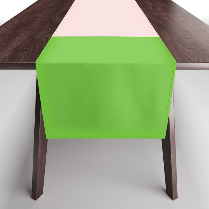 Lime Green and Pale Pink Fresh Minimalist Color Block Table Runner Gallery Image 1