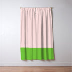 Lime Green and Pale Pink Fresh Minimalist Color Block Window Curtain Gallery Image 3