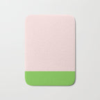 Lime Green and Pale Pink Fresh Minimalist Color Block Bath Mat Gallery Image 1