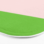 Lime Green and Pale Pink Fresh Minimalist Color Block Bath Mat Gallery Image 3