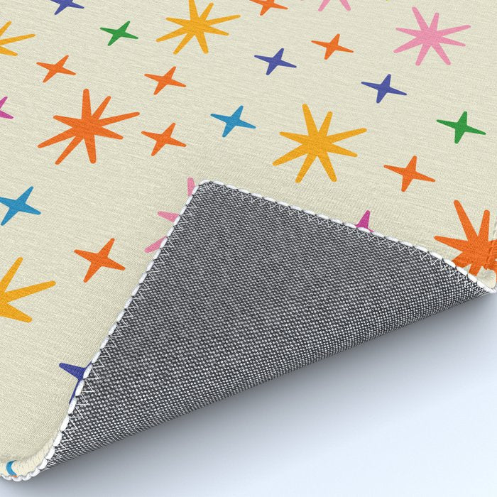 Twinkly Stars Cute and Colorful Pattern Rug Gallery Image 4