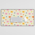 Twinkly Stars Cute and Colorful Pattern Desk Mat Gallery Image 1