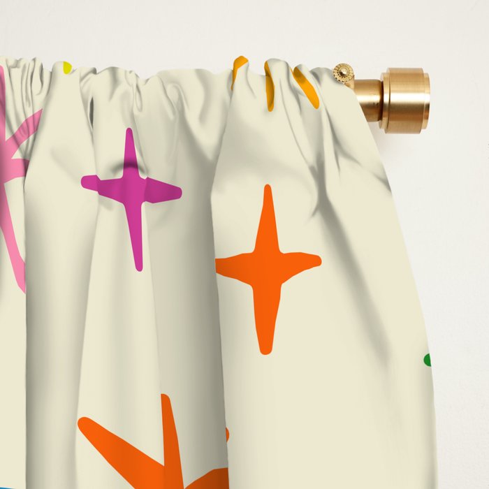 Twinkly Stars Cute and Colorful Pattern Window Curtain Gallery Image 2